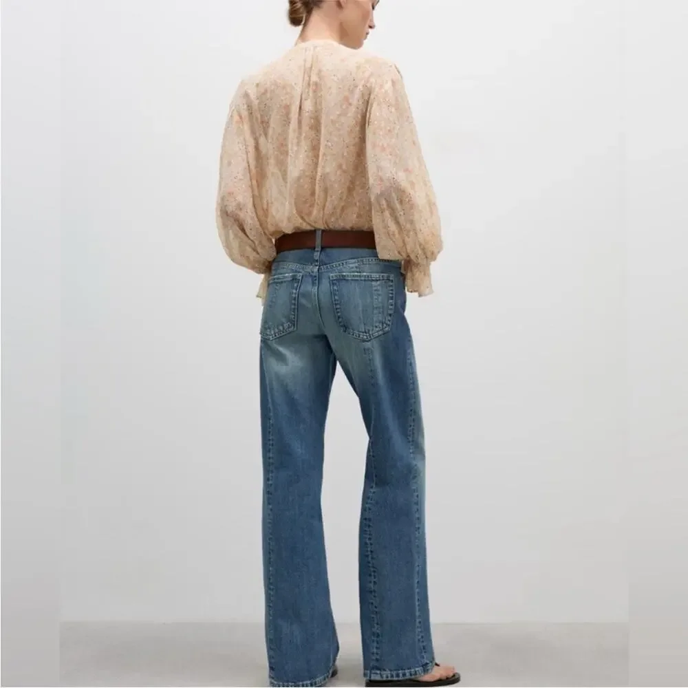 Mango Women’s Sz 8 Straight Jeans with Decorative Seams - Picture 8 of 8